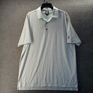 FootJoy FJ Golf Polo Shirt Men’s Large Green Pink Leaf Print Performance